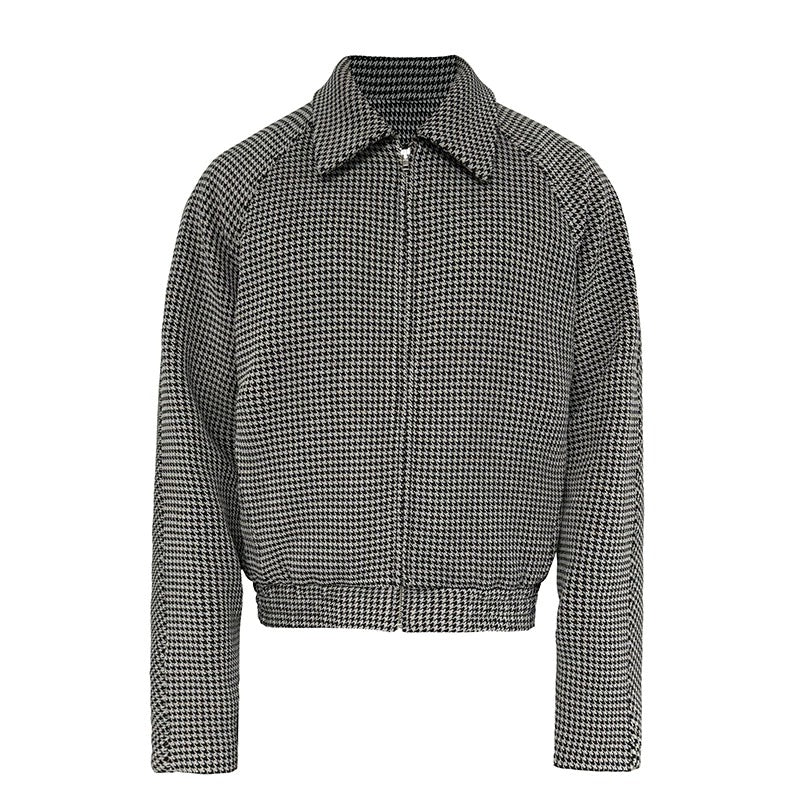 Houndstooth Zip-Up Jacket - Private property