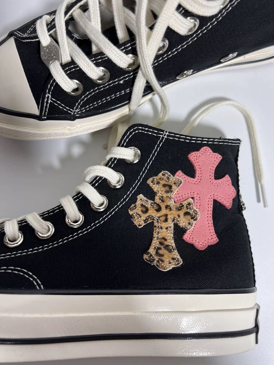 Chrome hearts leopard cross all stars converse - Private property
