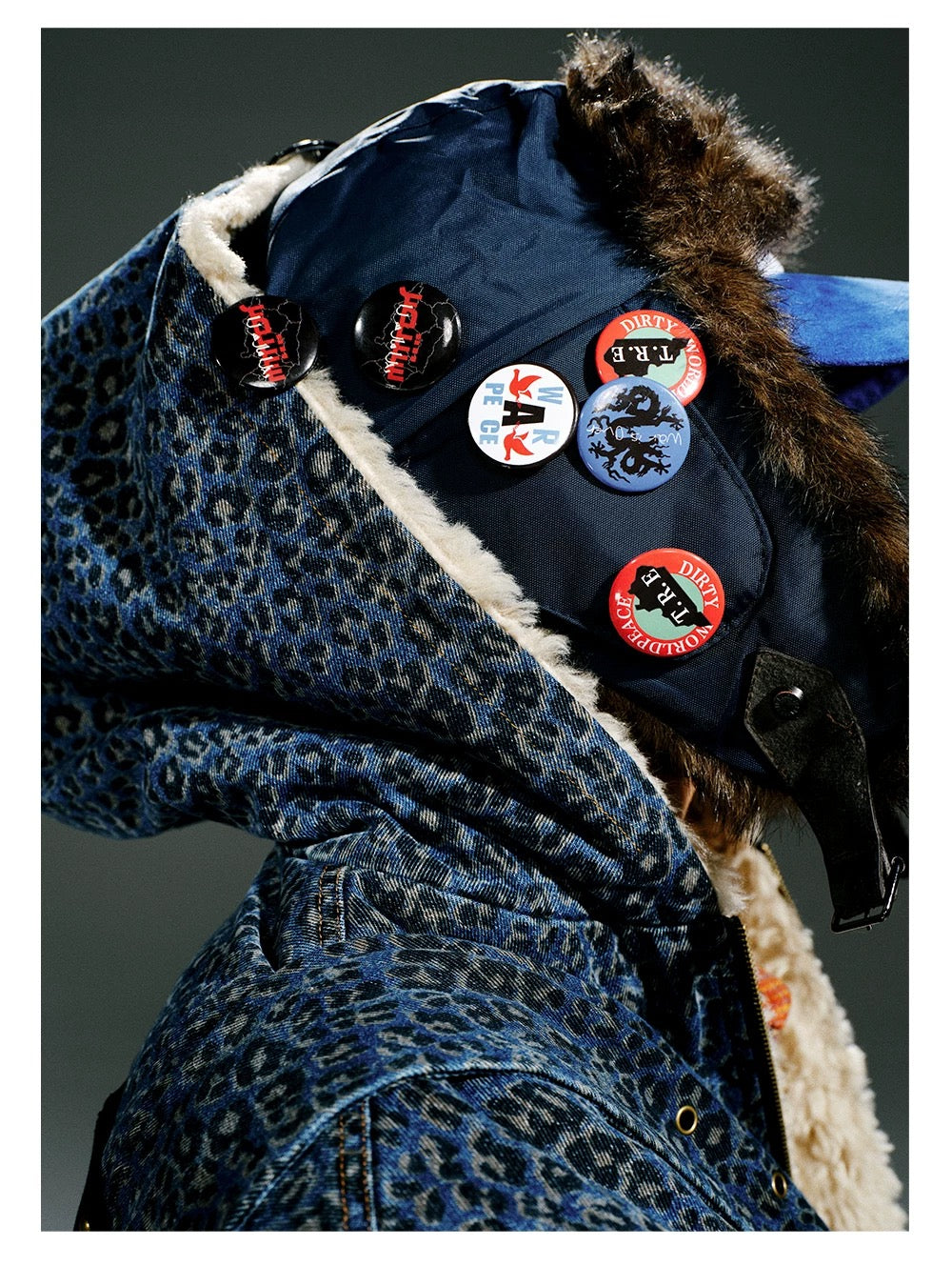 Blue Leopard Sherpa-Lined Jacket - Private property