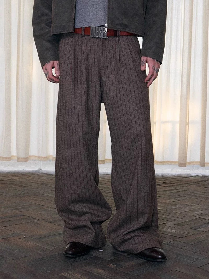 Brown Pinstripe Wide trouser - Private property