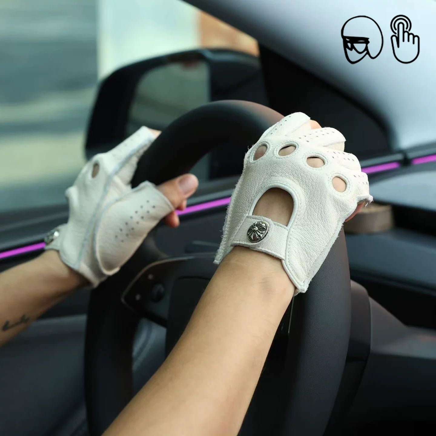 Archive  Fingerless Leather Gloves - Private property