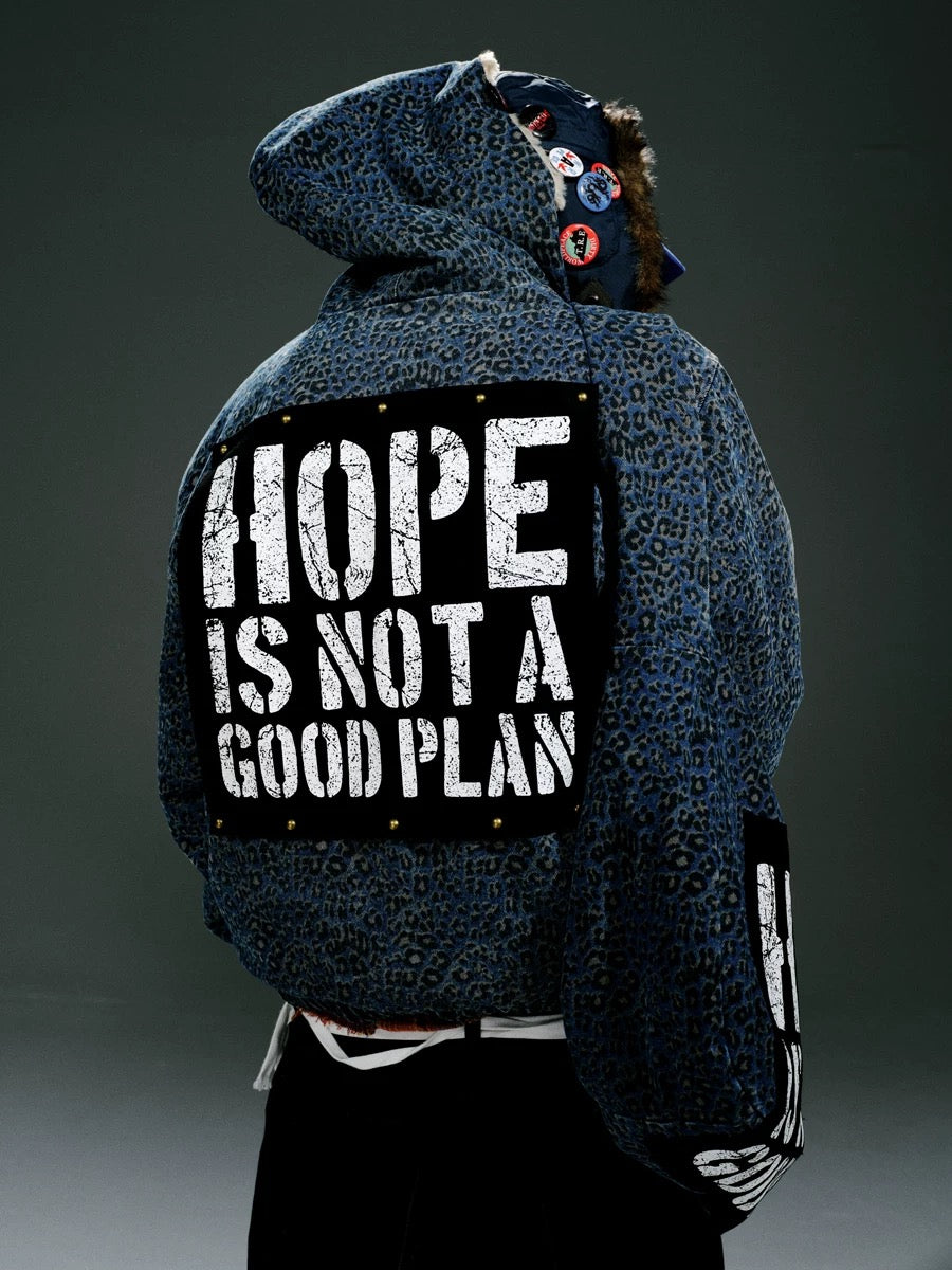 Blue Leopard Sherpa-Lined Jacket - Private property