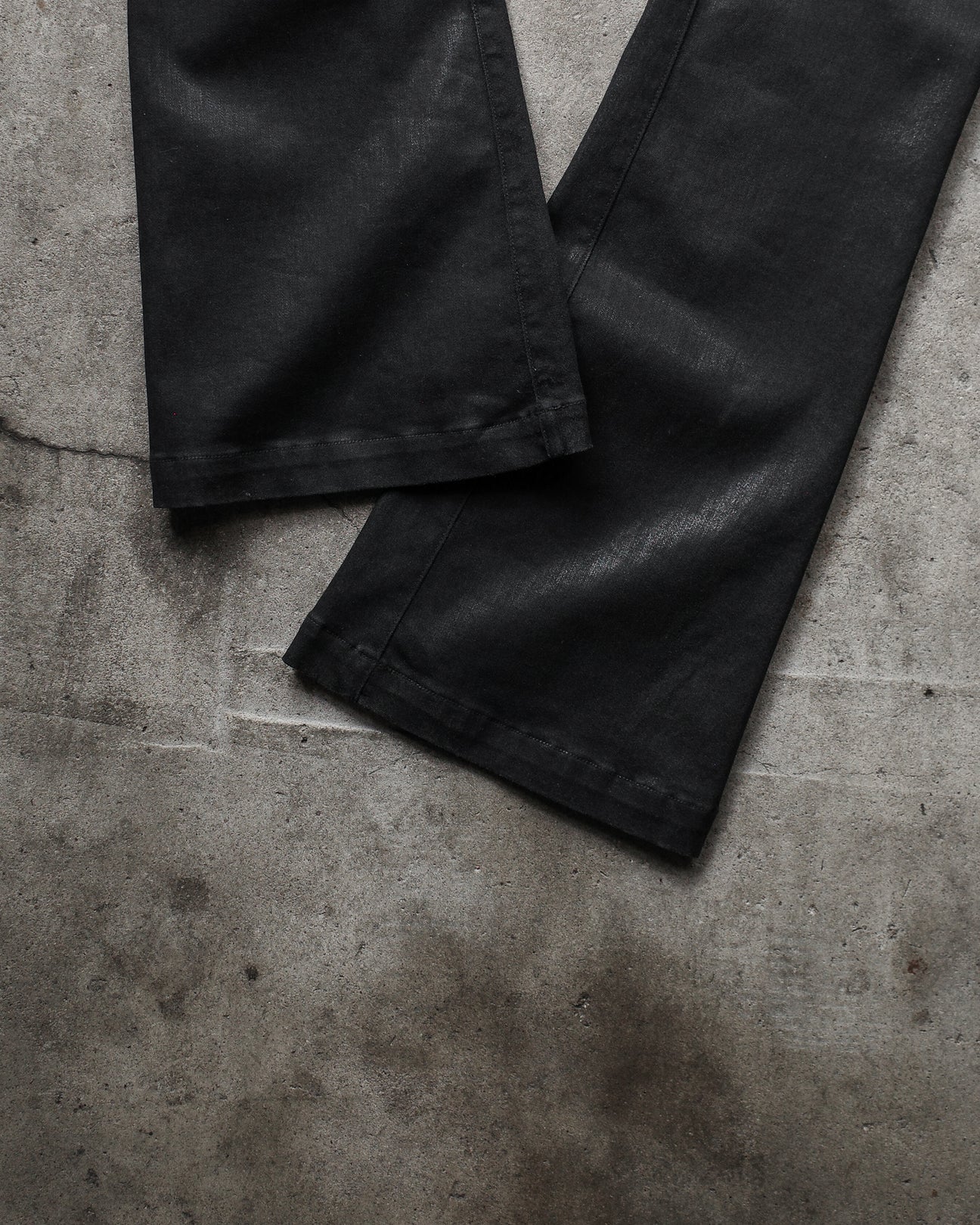 Archive black WAXED LACE UP DENIM - Private property