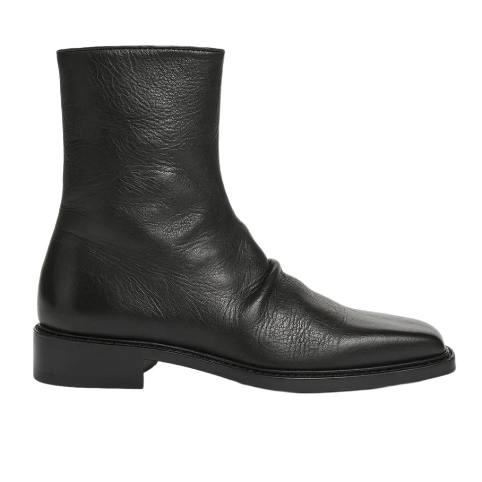Black Leather Marlow Crease Boot - Private property
