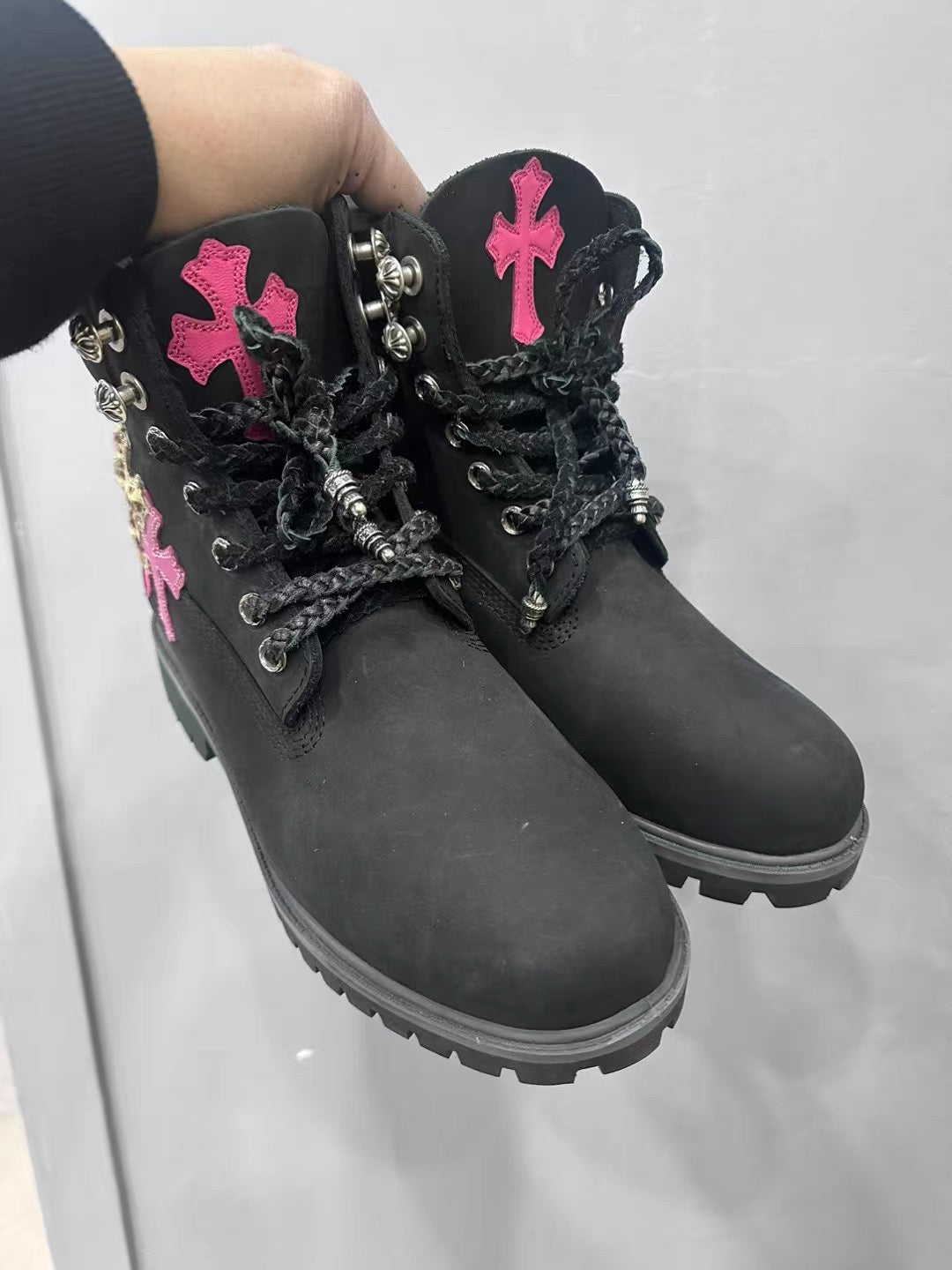 Black Ghost chrome hearts timberlands boots - Private property