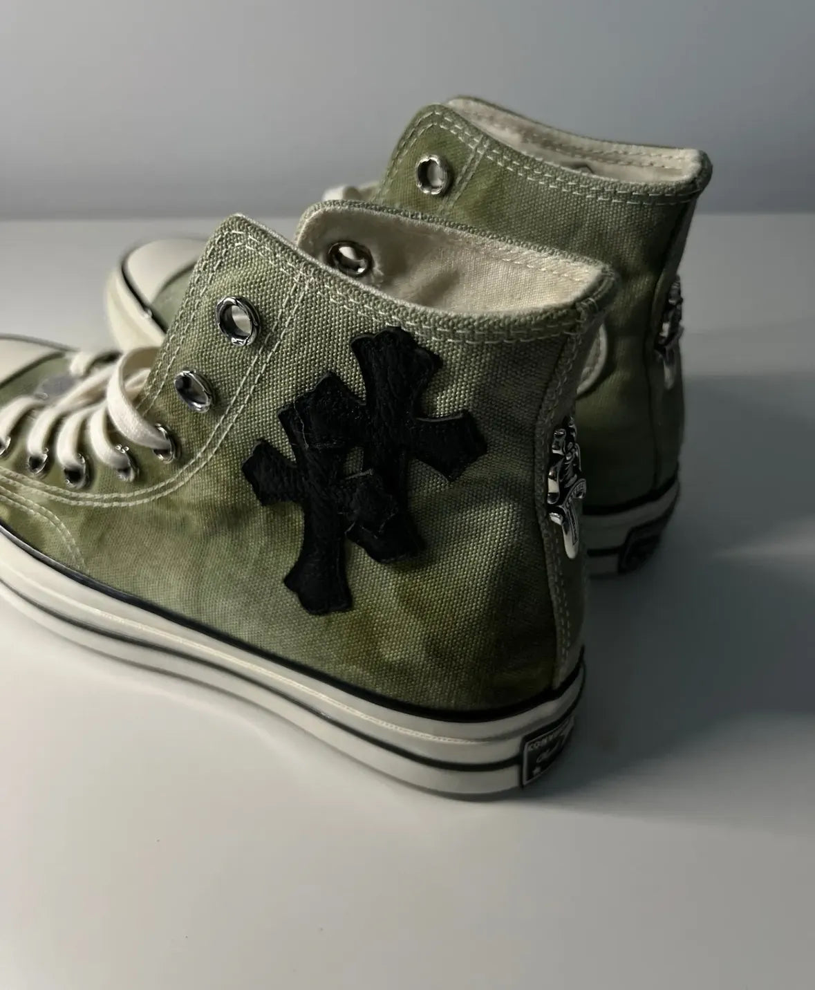 Green Chrome hearts  cross all stars converse - Private property