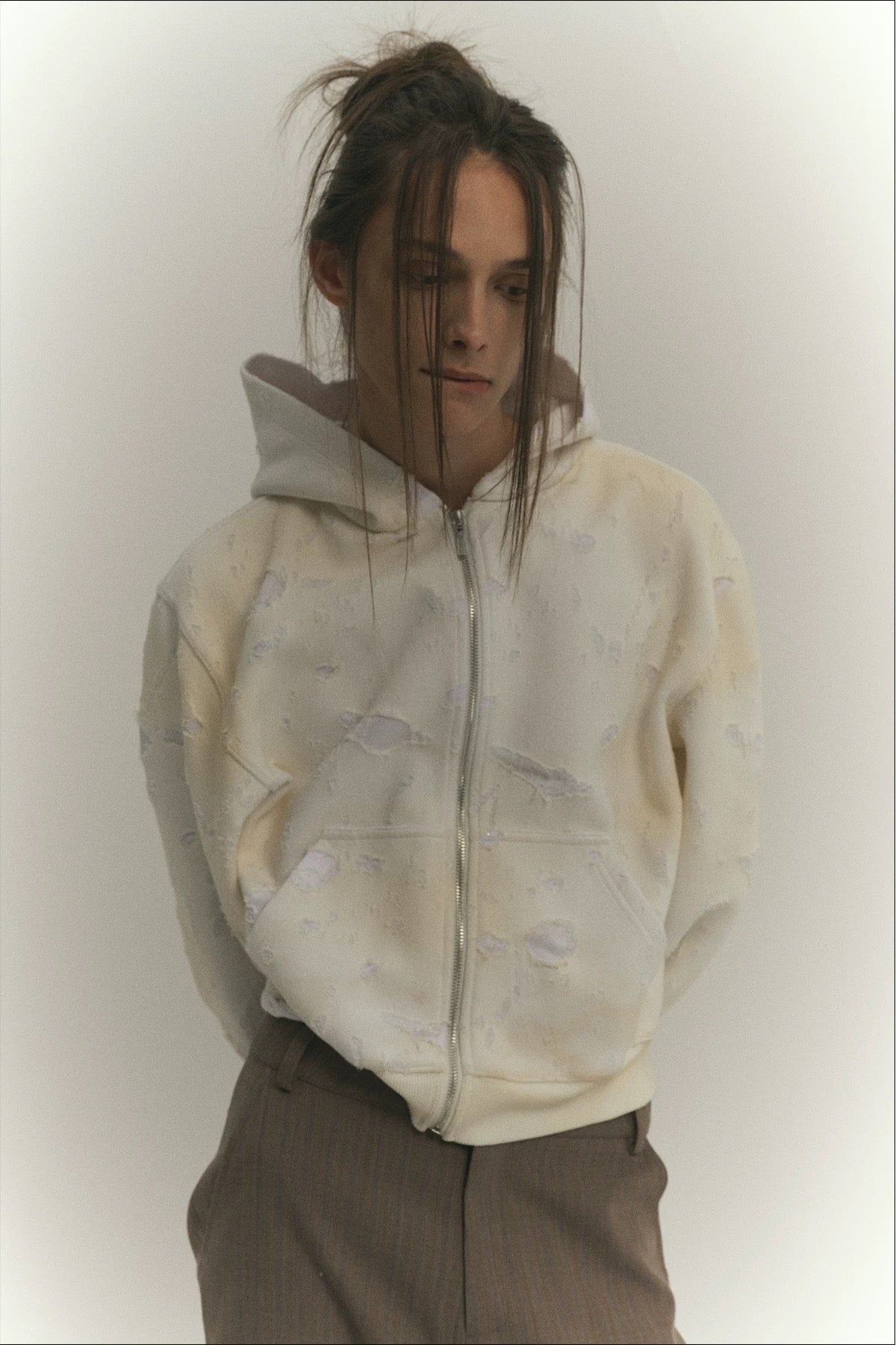 Archive-Style Distressed Hoodie