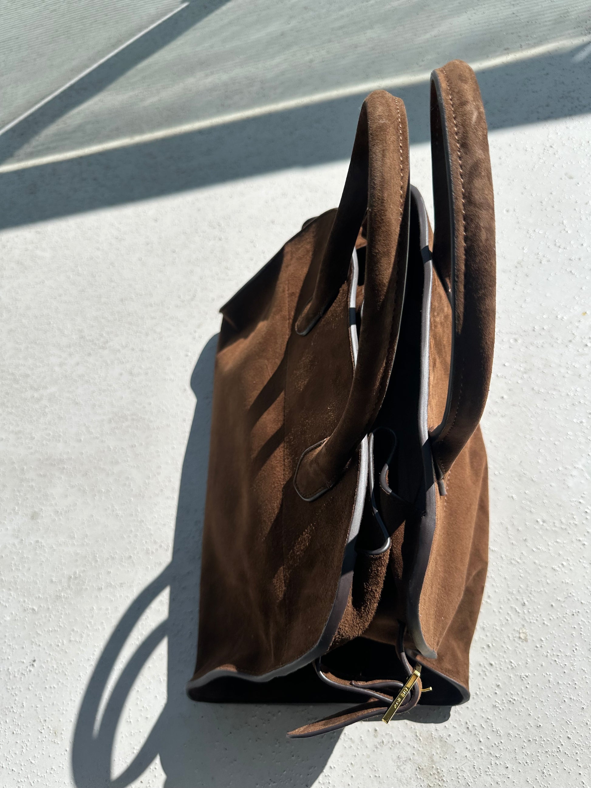 THE ROW SOFT MARGAUX 17 BAG IN SUEDE - Private property 