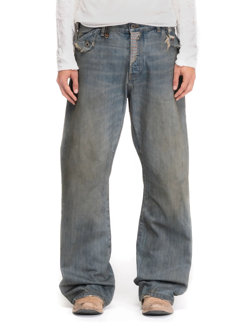 Ashfall Distressed Wide Denim - Private property 