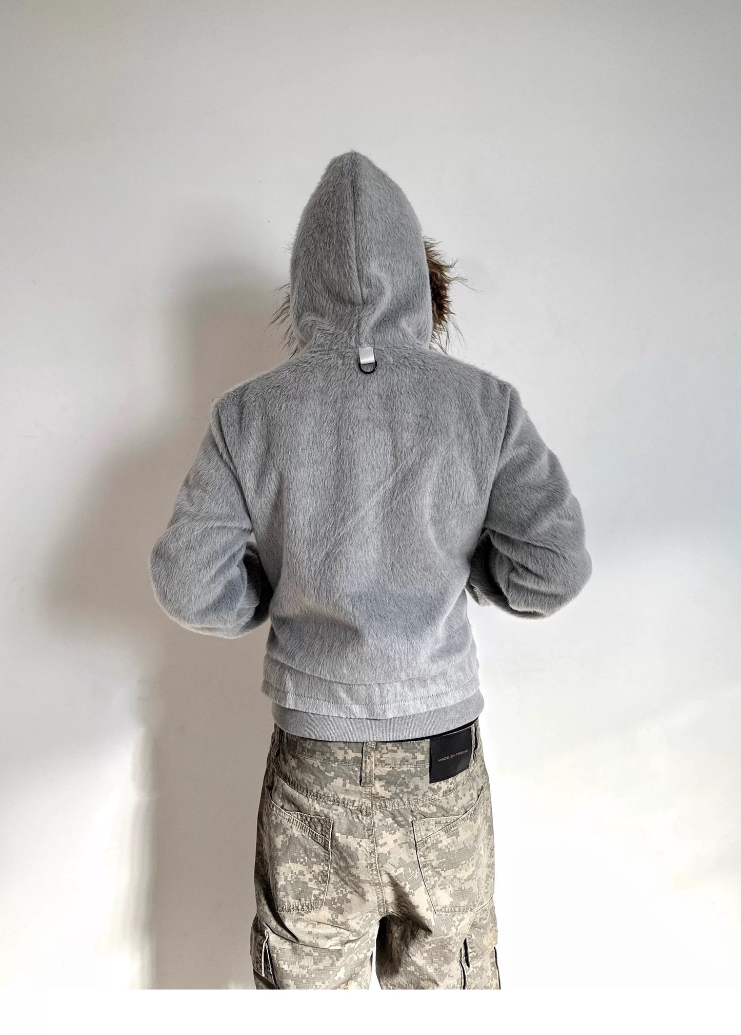 Cozy Sherpa-Lined Fur Hood Jacket - Private property 