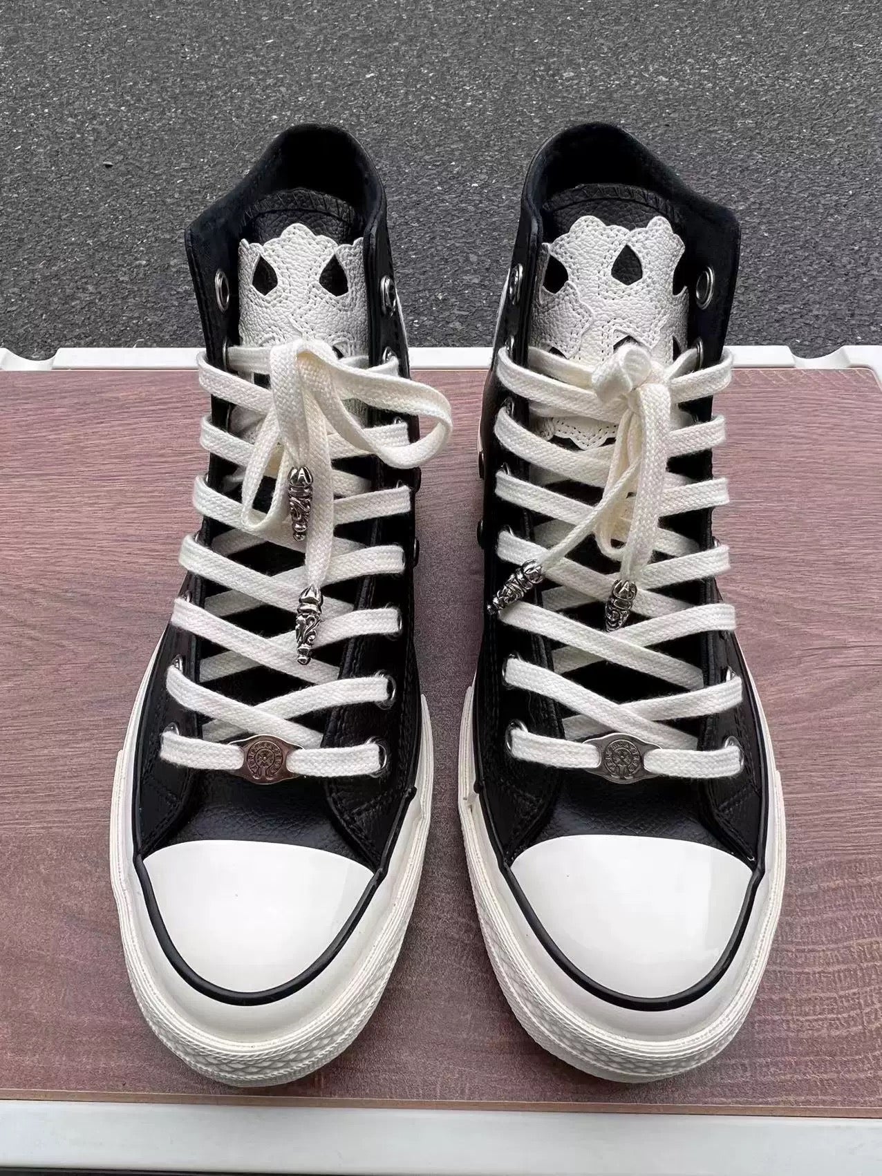 Chrome hearts leather  all stars converse - Private property 