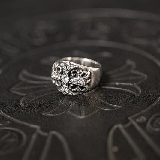 Chrome hearts silver rings with diamond gemstone - Private property 