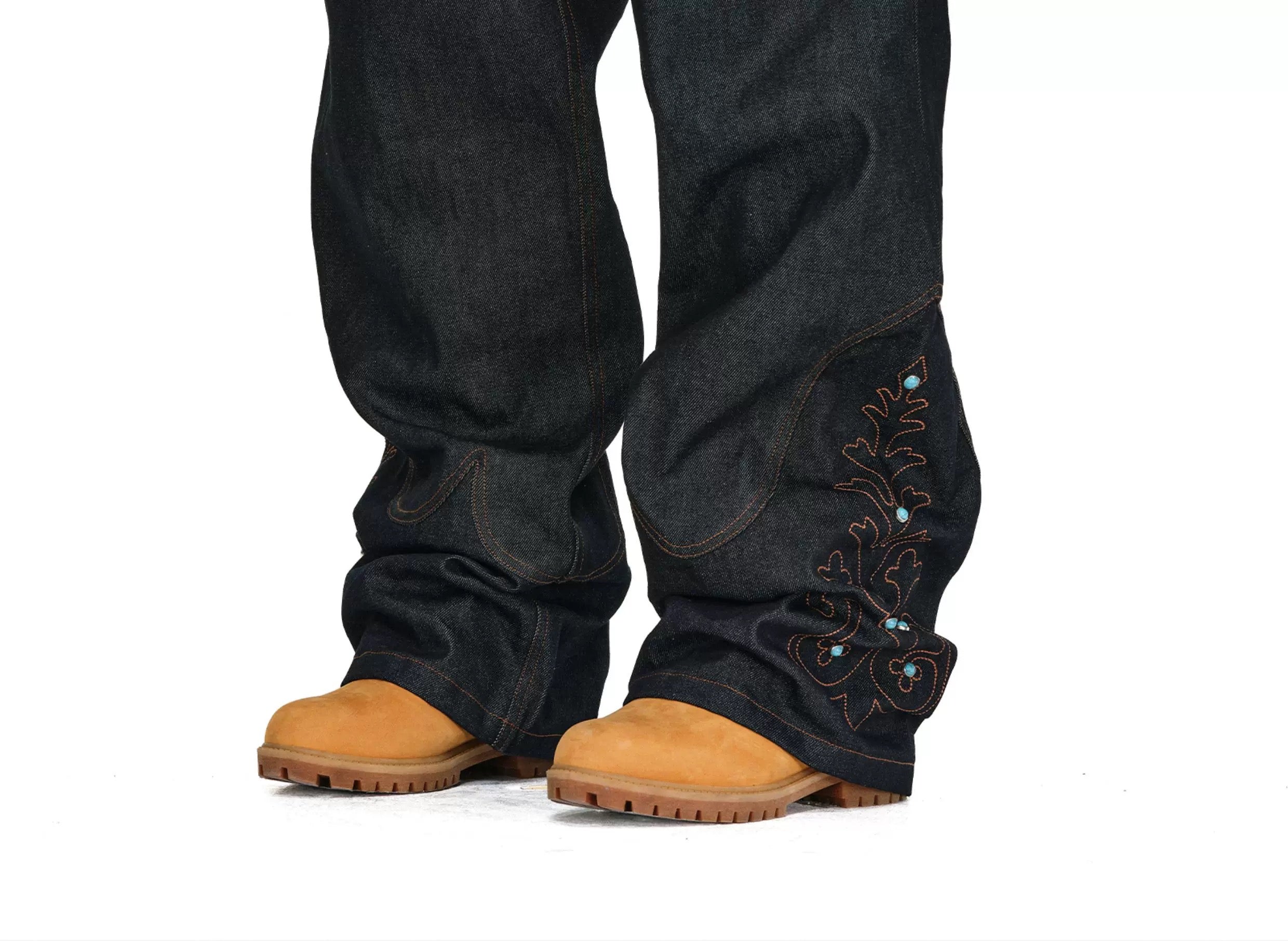 Archive Wide-Leg Black Denim Jeans - Private property 