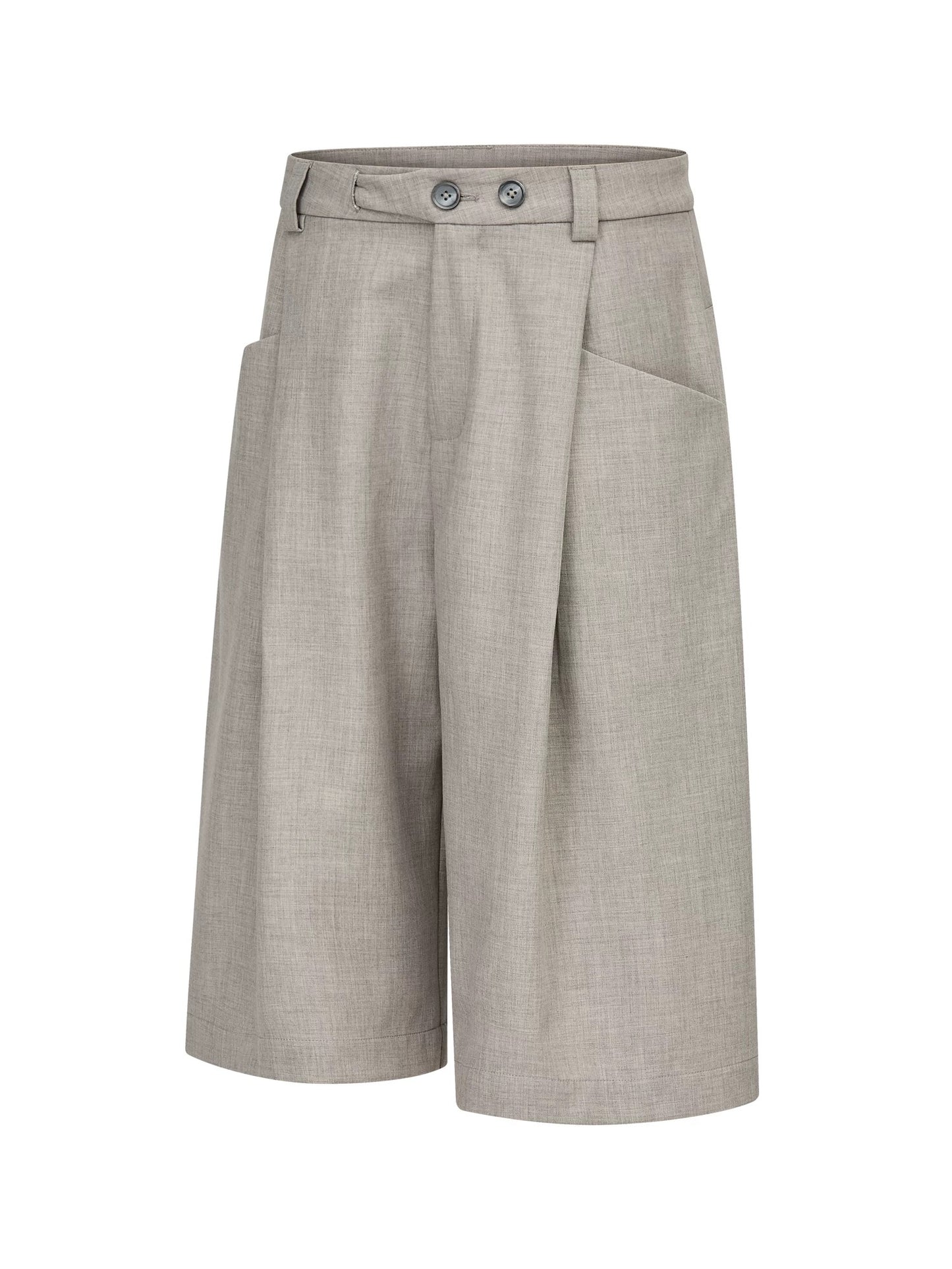 Modern Tailored Wide-Leg Shorts Grey - Private property 