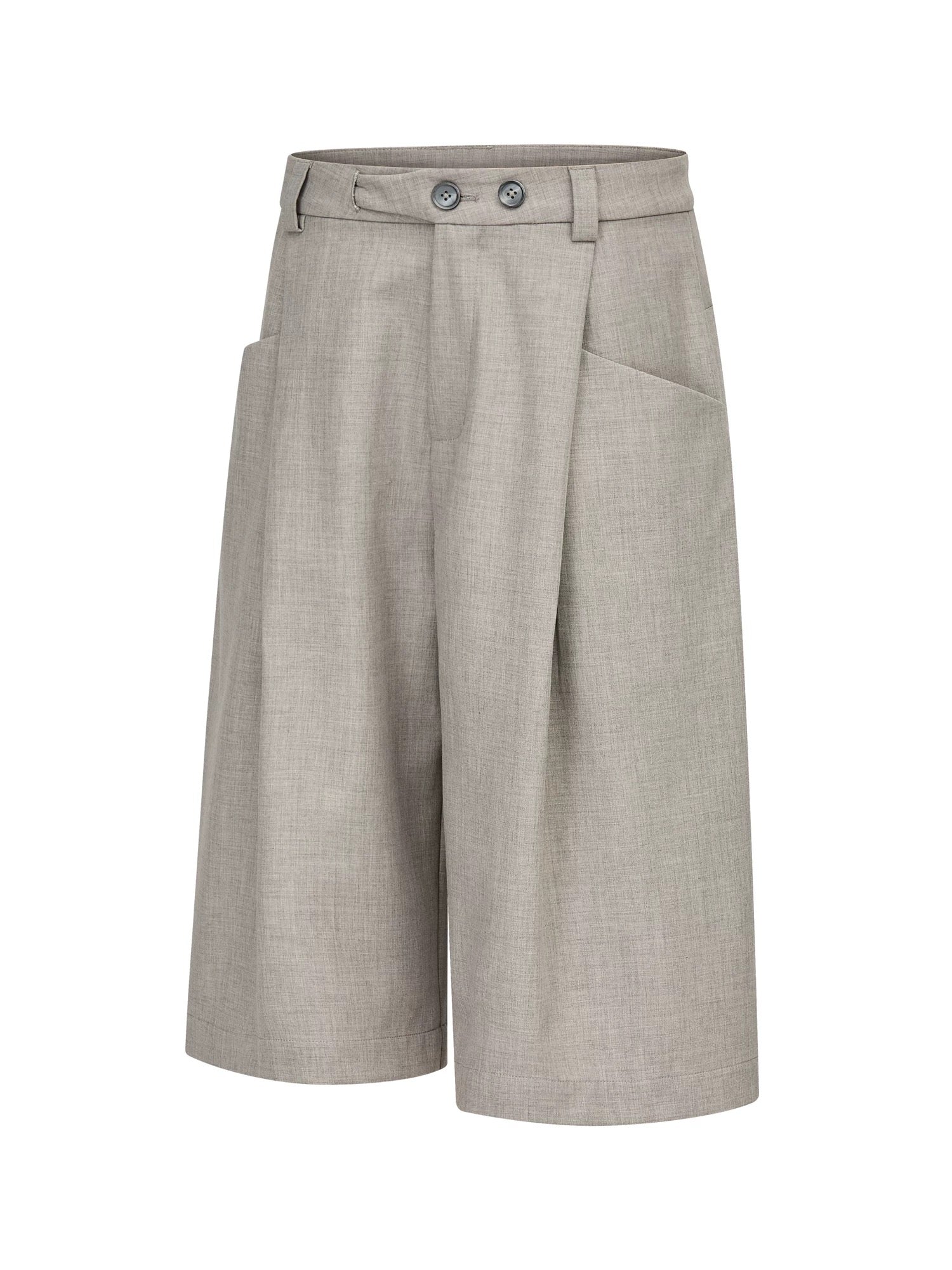 Modern Tailored Wide-Leg Shorts Grey - Private property 