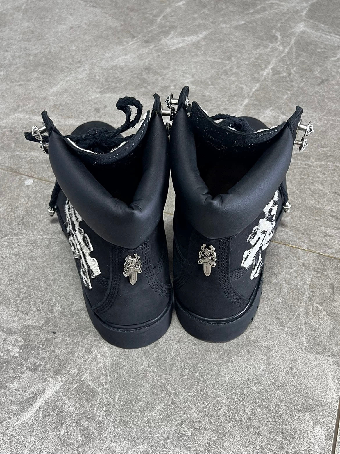 Black Ghost chrome hearts timberlands boots - Private property 