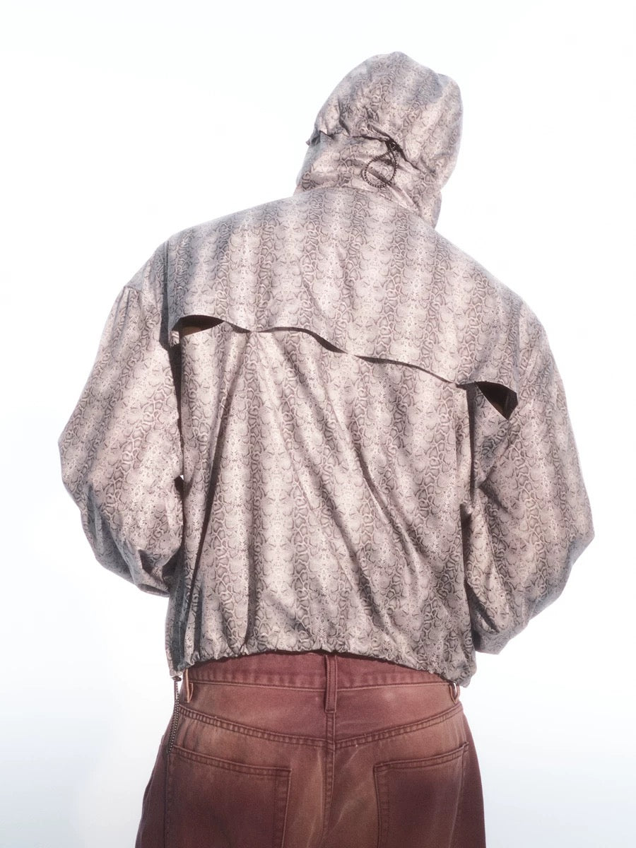 Monochrome Patterned Windbreaker - Private property 