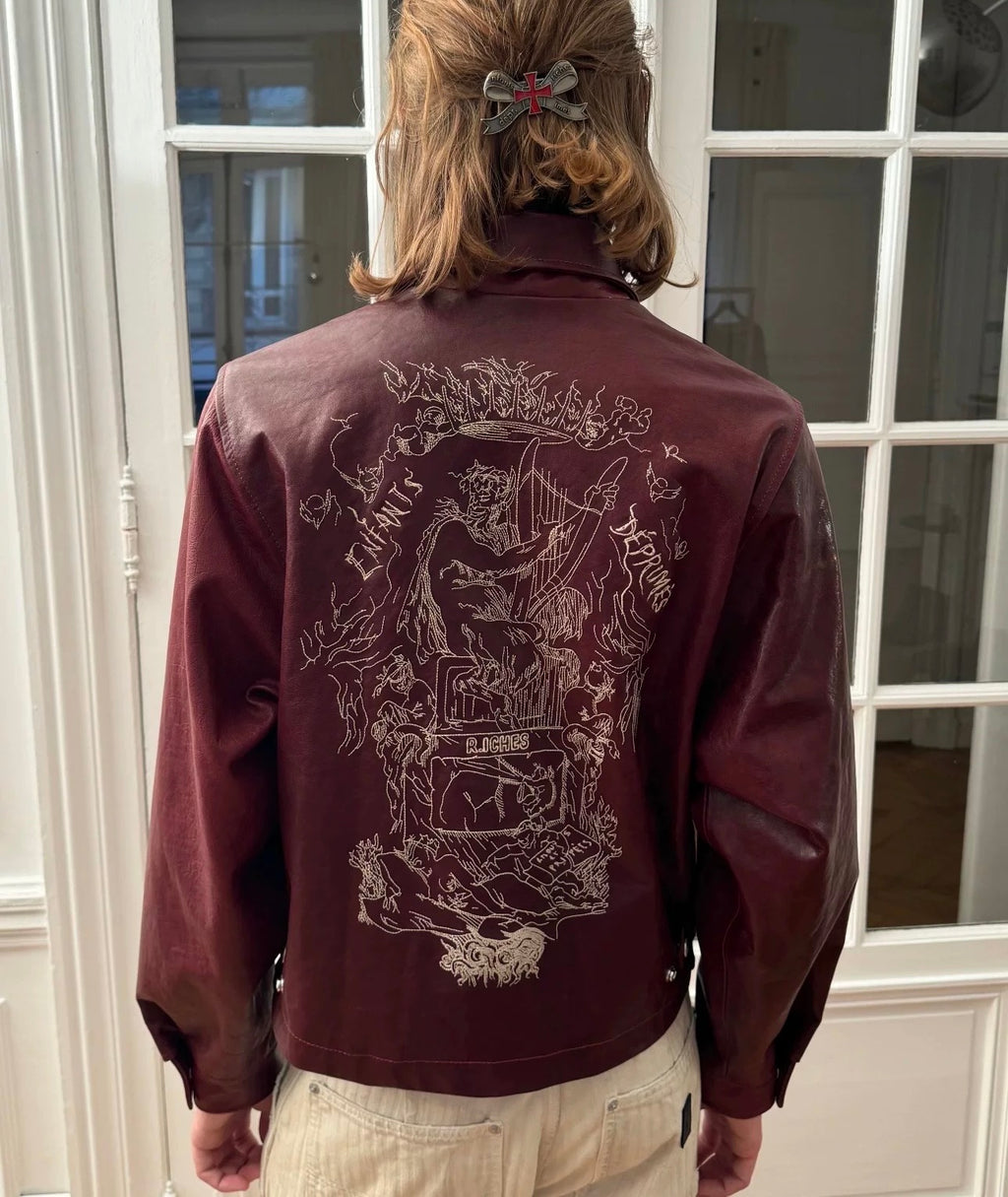 Burgundy leather jacket