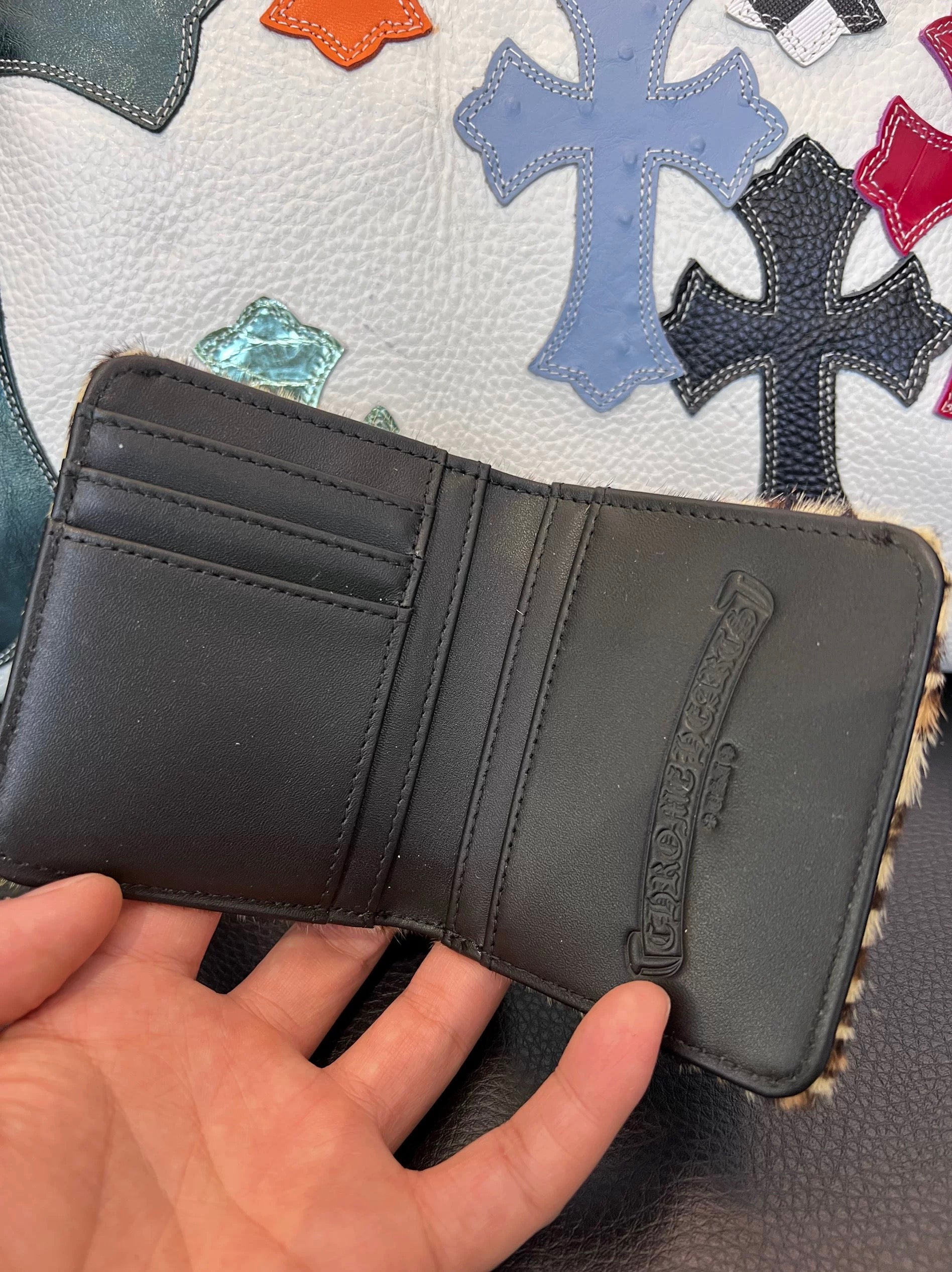 Chrome hearts leopard cross wallet - Private property 