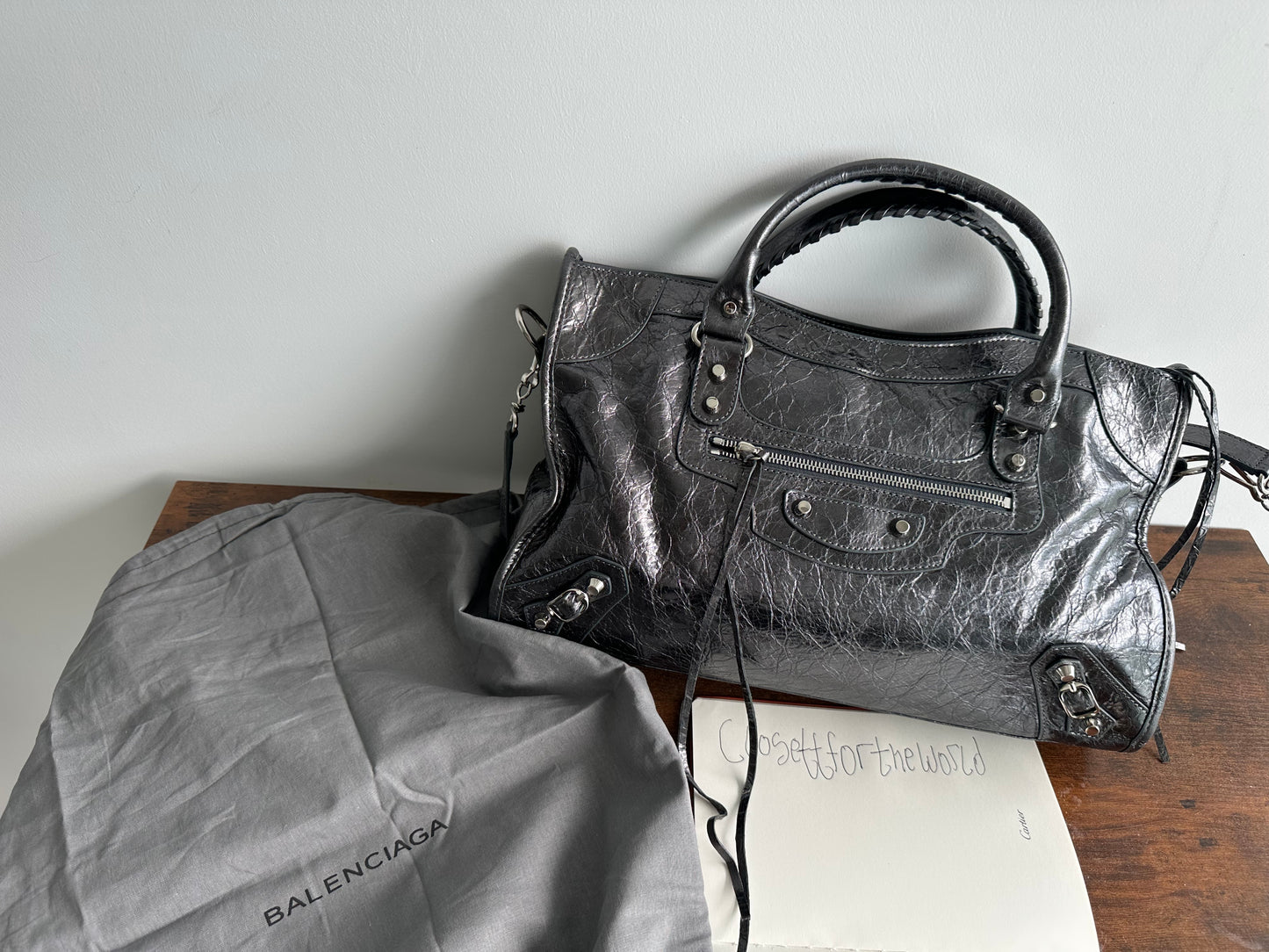 Balenciaga city leather stud bag - Private property 