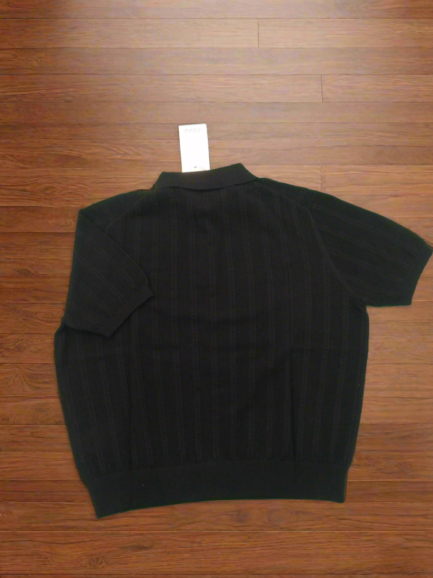 Knit Polo Shirt Short Sleeve Button Up Top - Private property 