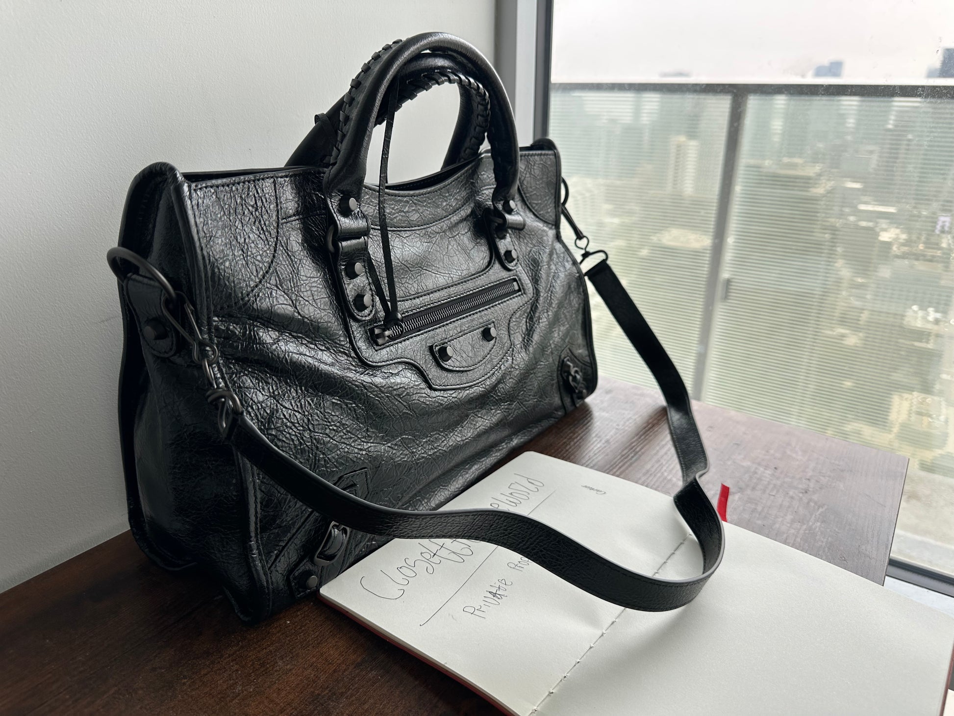 Balenciaga city leather stud bag - Private property 