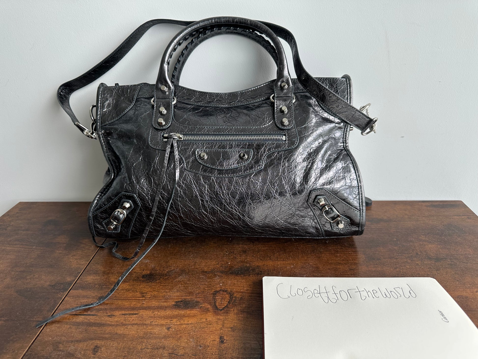 Balenciaga city leather stud bag - Private property 