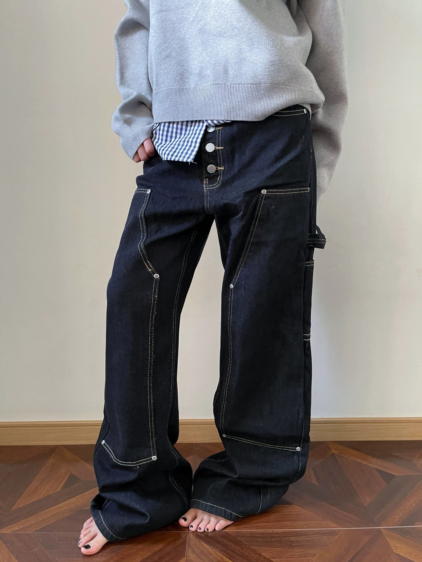 Archival Wide-Leg Carpenter Denim - Private property 