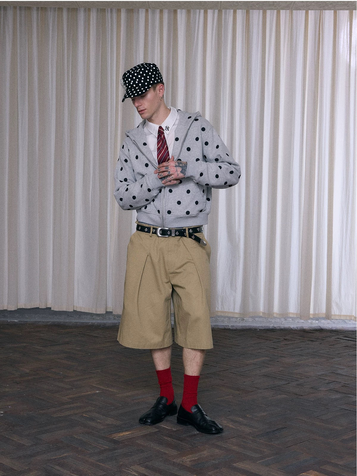 Grey Polka Dot Zip-Up Hoodie - Private property 