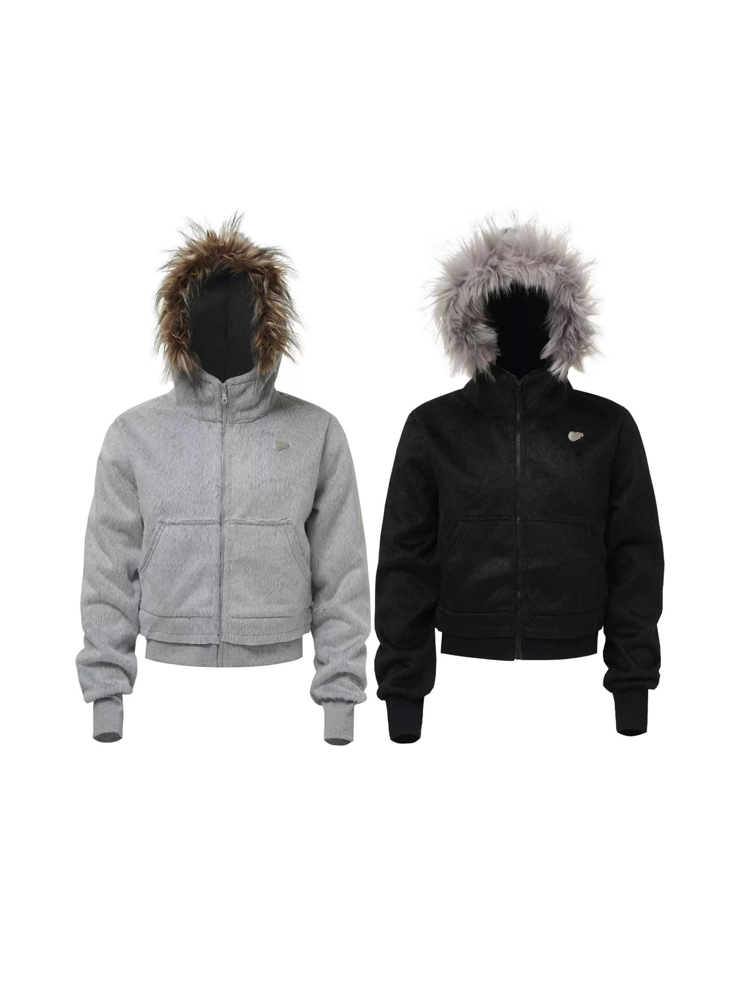 Cozy Sherpa-Lined Fur Hood Jacket - Private property 