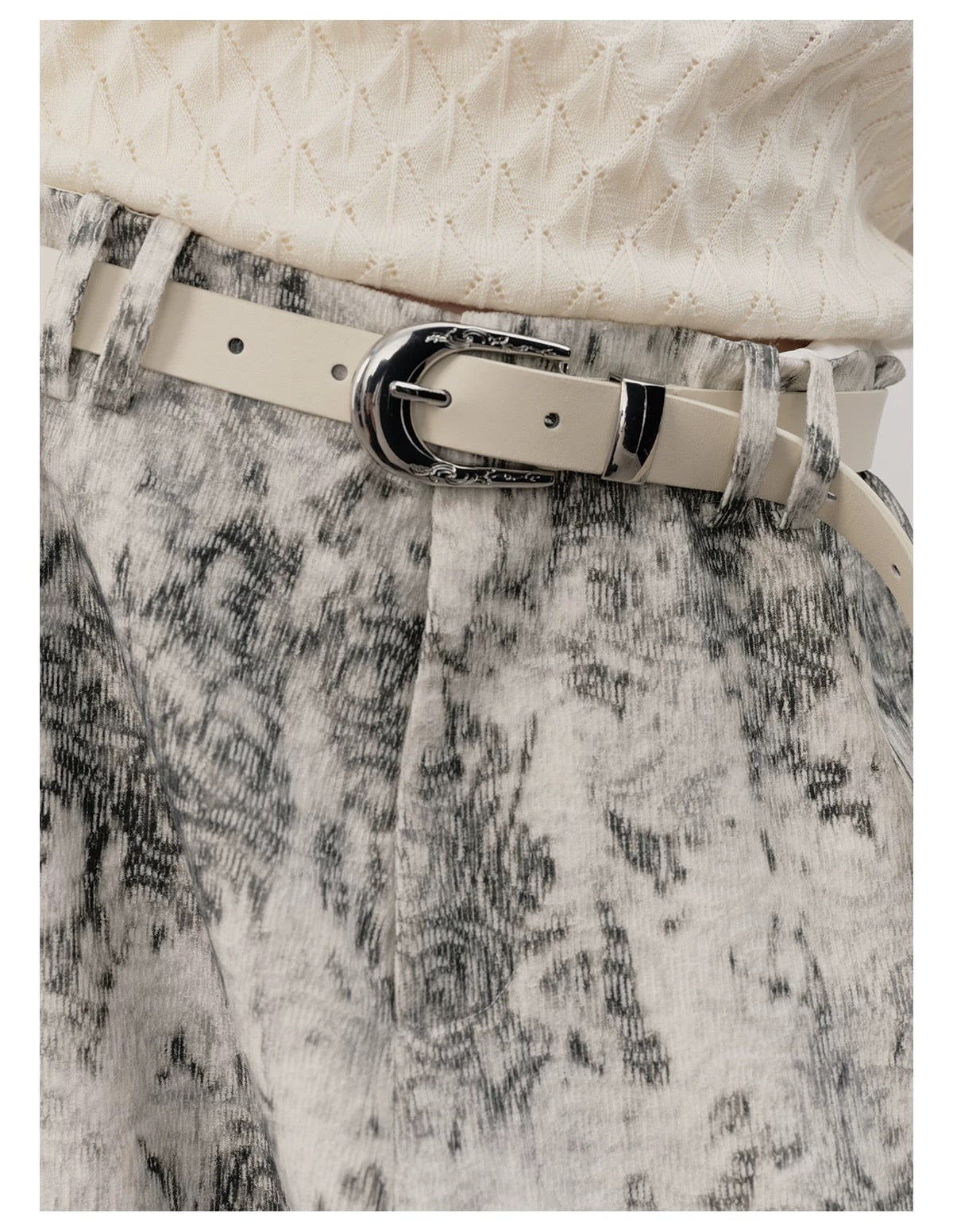 Abstract Floral Wide-Leg Pants