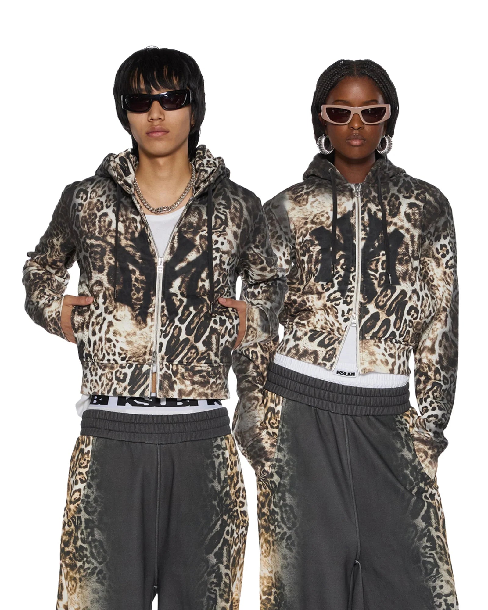 Mowalowa leopard zip up hoodie - Private property 