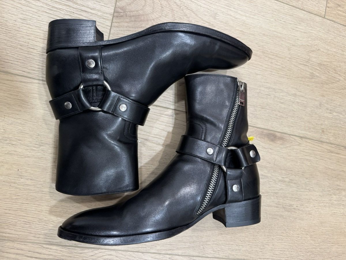 Black ysl Leather Harness Boots - Private property 