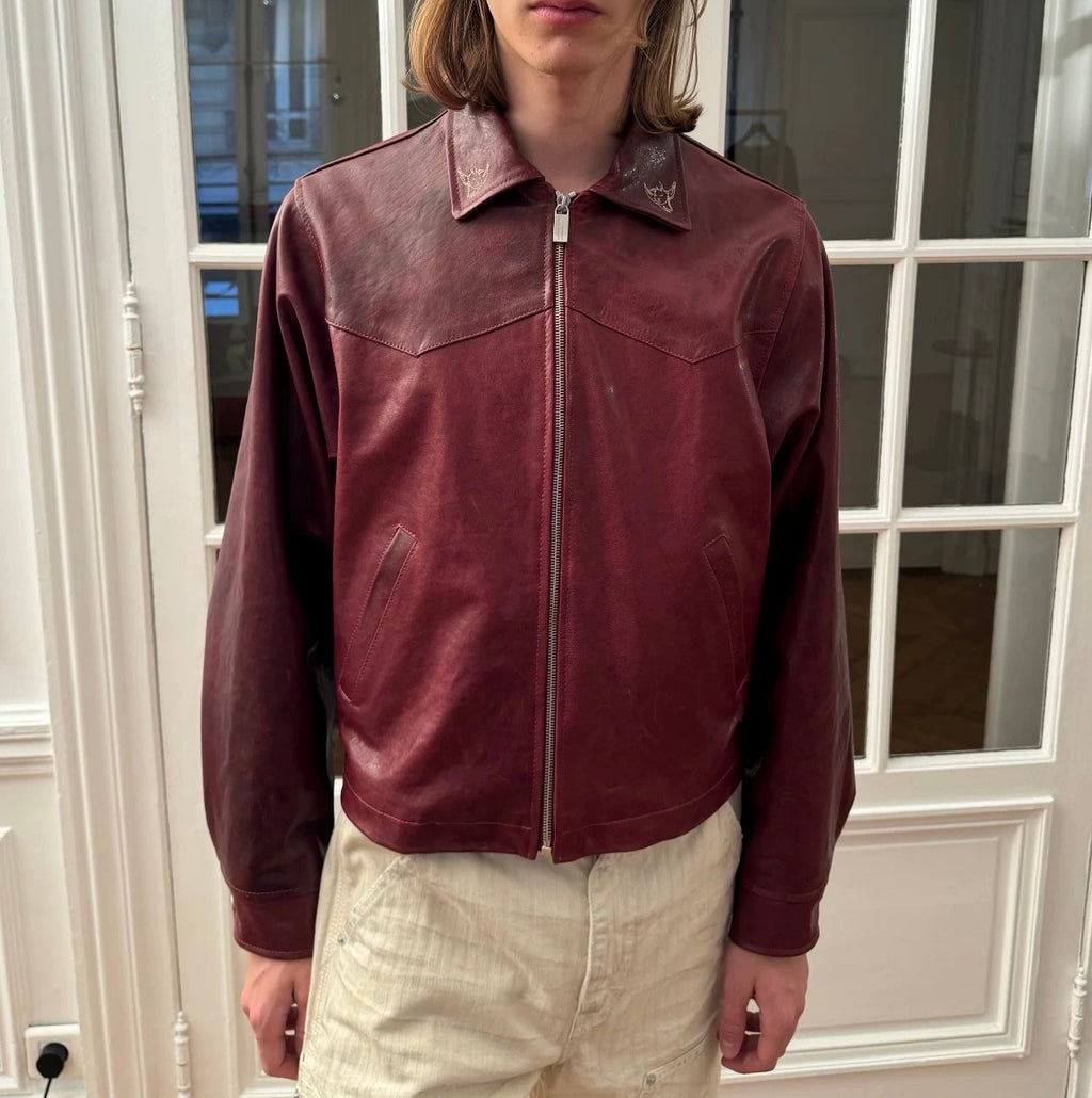 Burgundy leather jacket