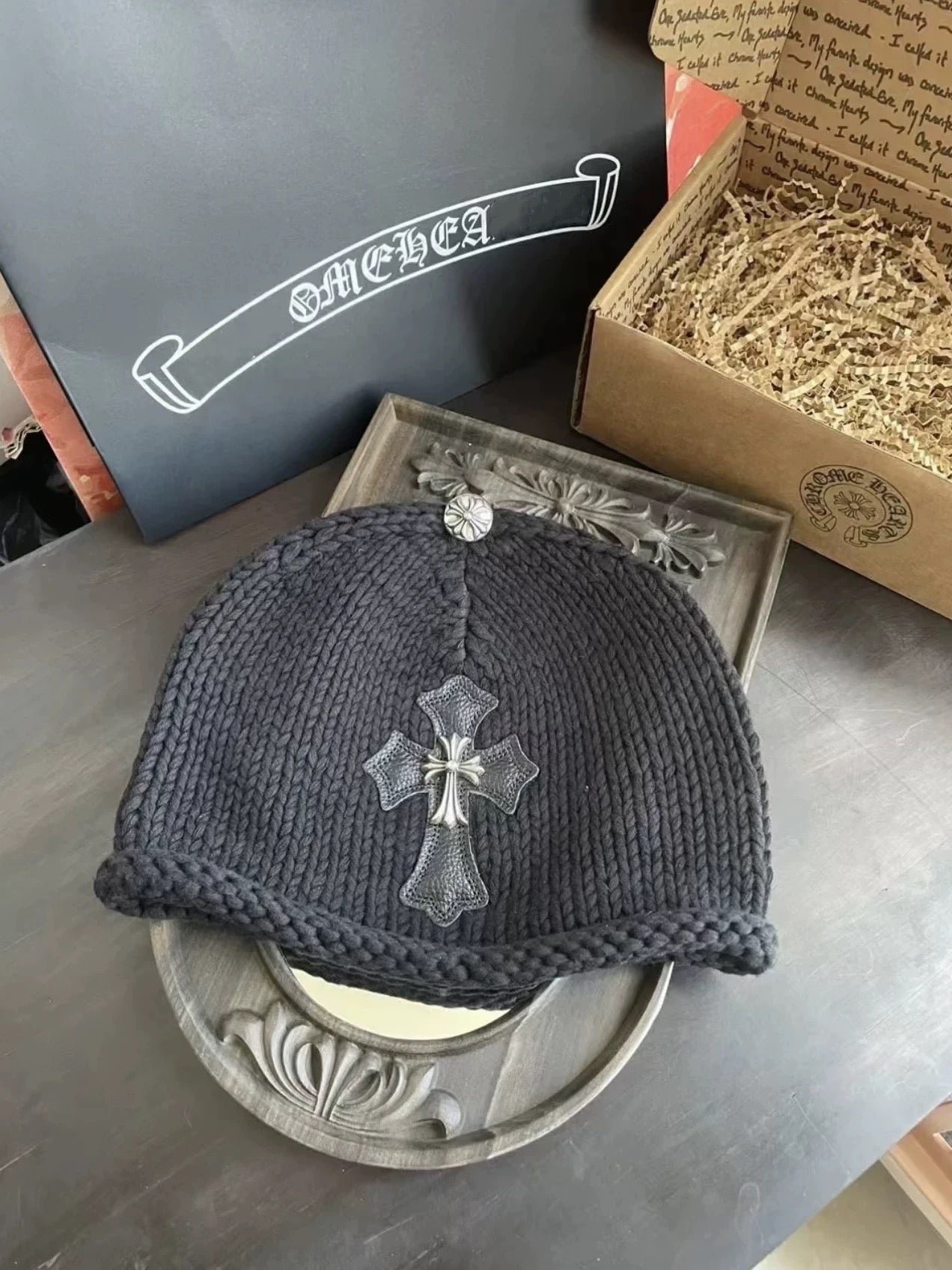Chrome hearts silver cross beanie - Private property 