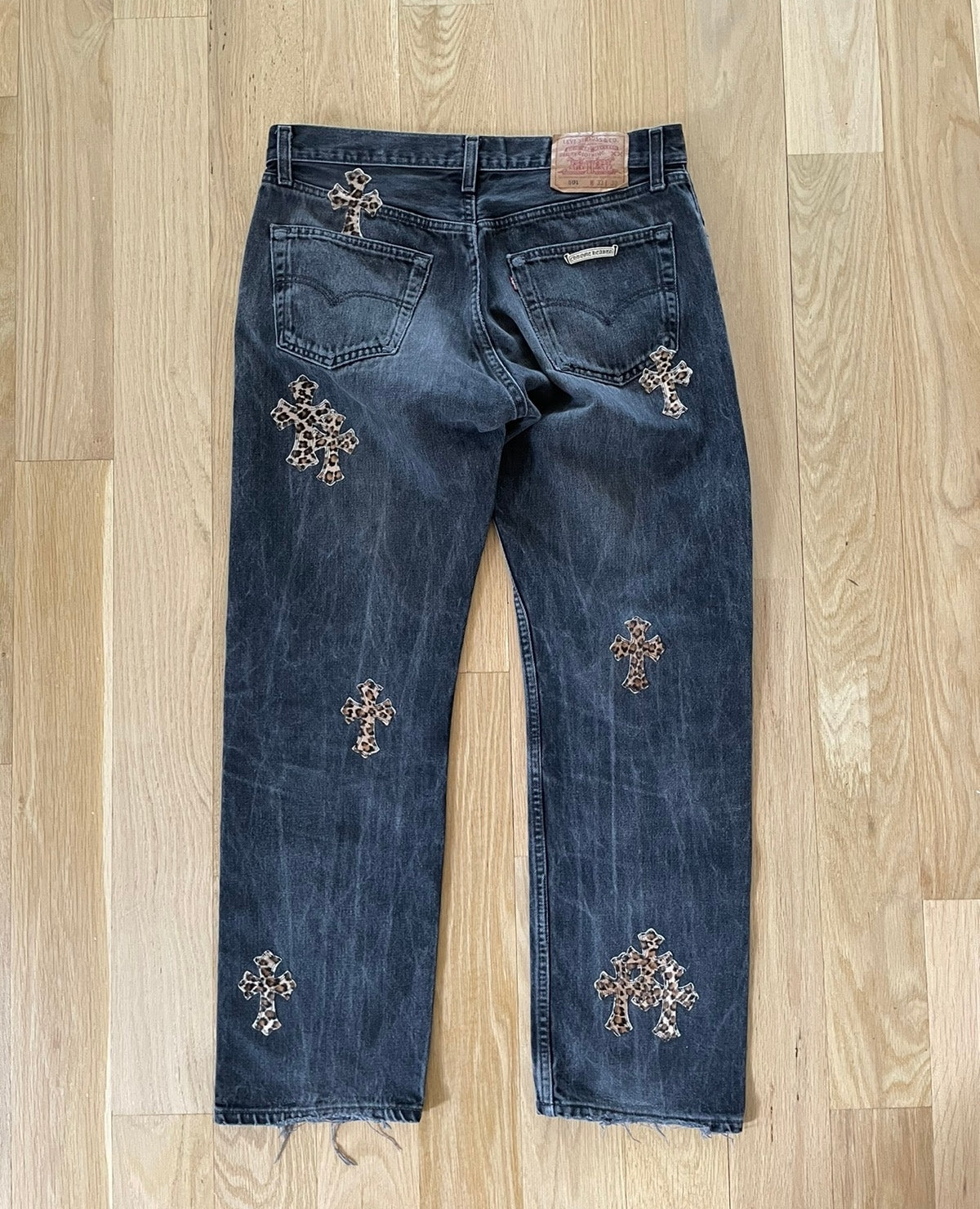 Chrome hearts leopard cross patch denim - Private property 