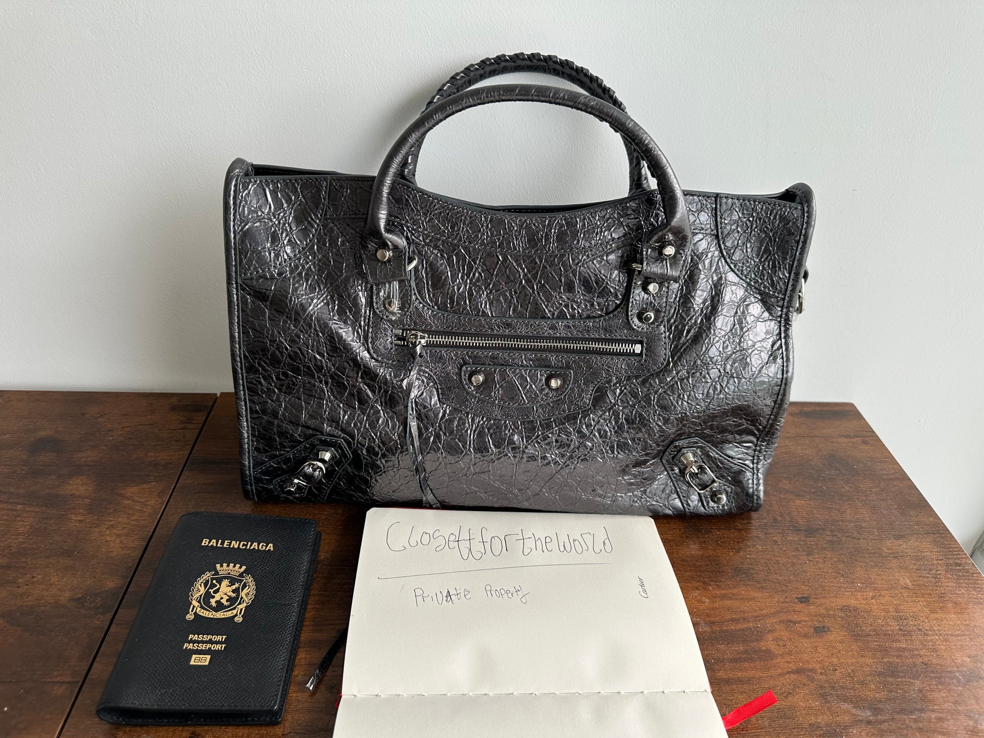 Balenciaga city leather stud bag - Private property 