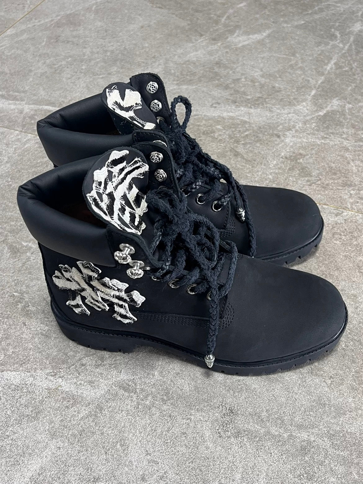 Black Ghost chrome hearts timberlands boots - Private property 