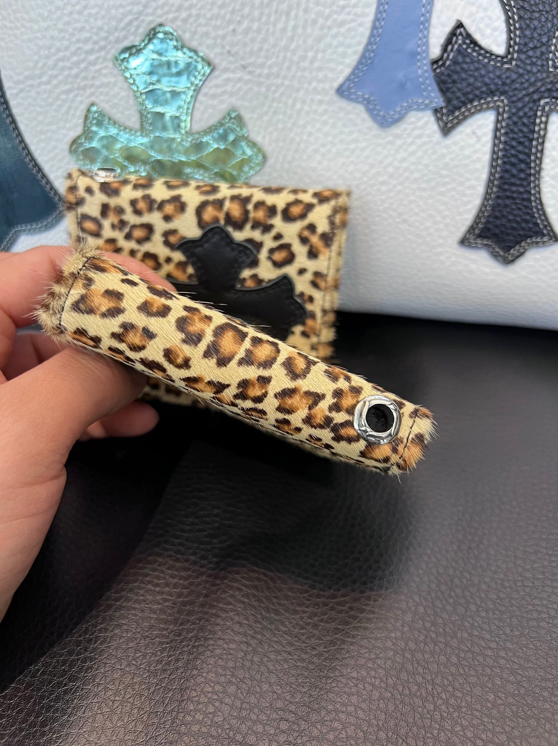 Chrome hearts leopard cross wallet - Private property 