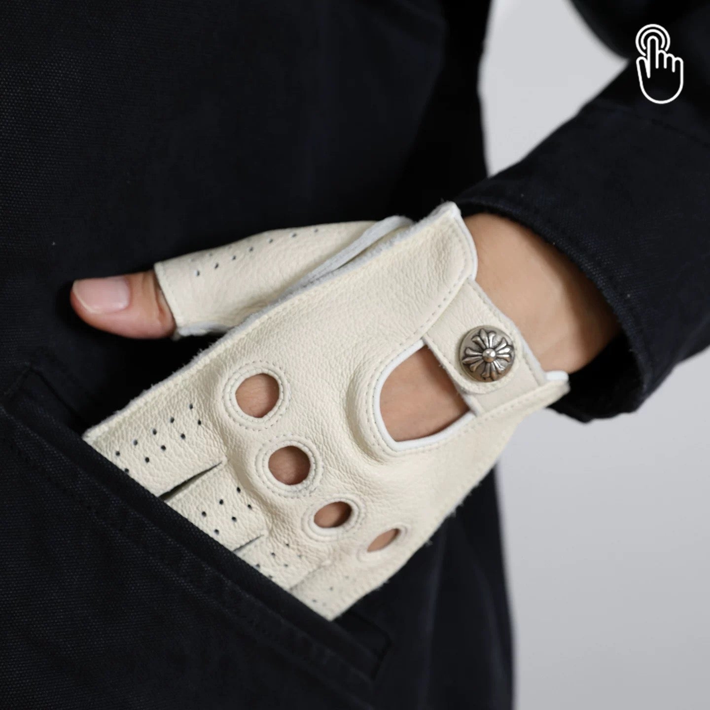 Archive  Fingerless Leather Gloves - Private property 