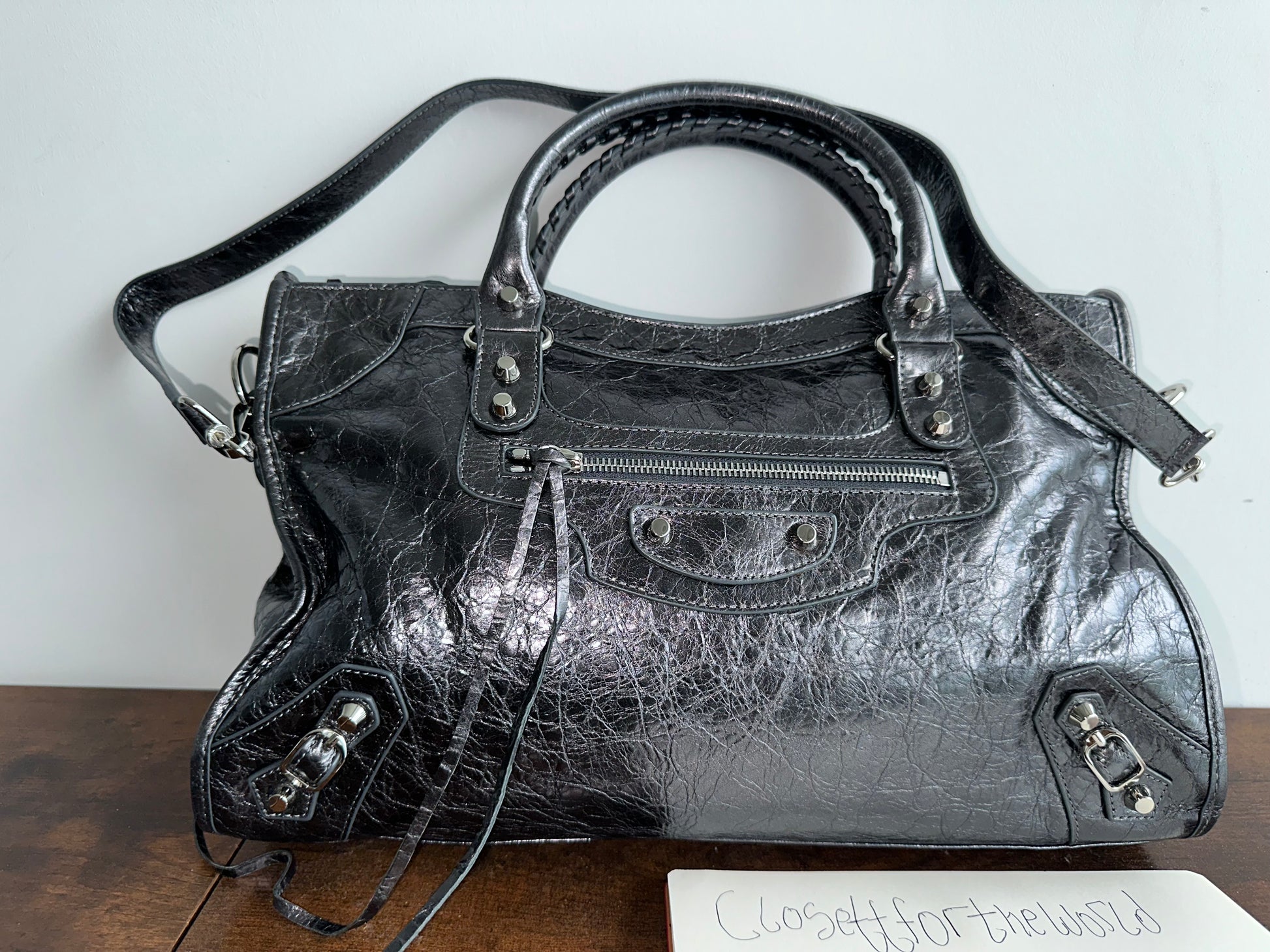 Balenciaga city leather stud bag - Private property 