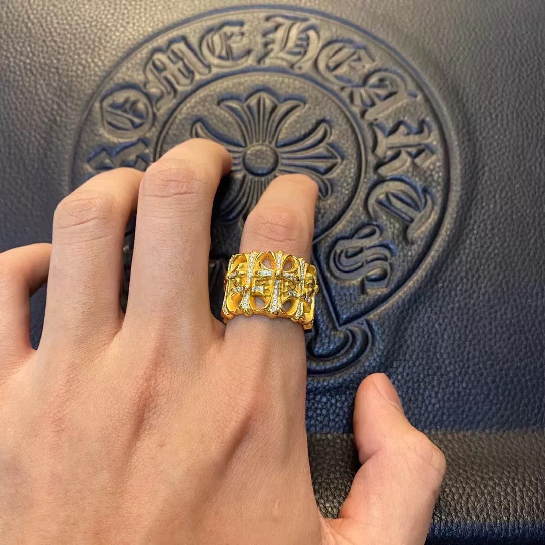 Chrome hearts gold rings with diamond gemstone - Private property 
