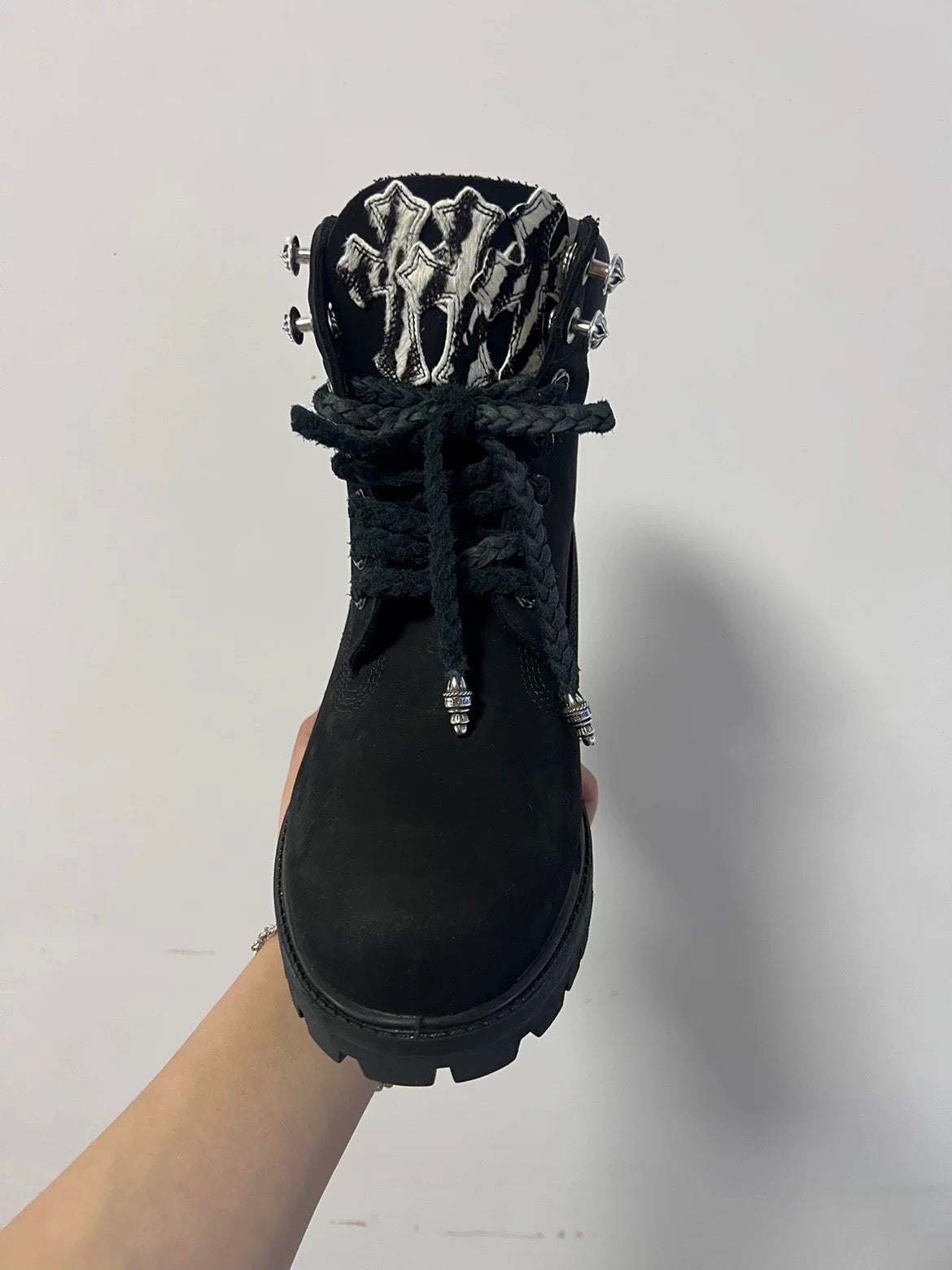 Black Ghost chrome hearts timberlands boots - Private property 
