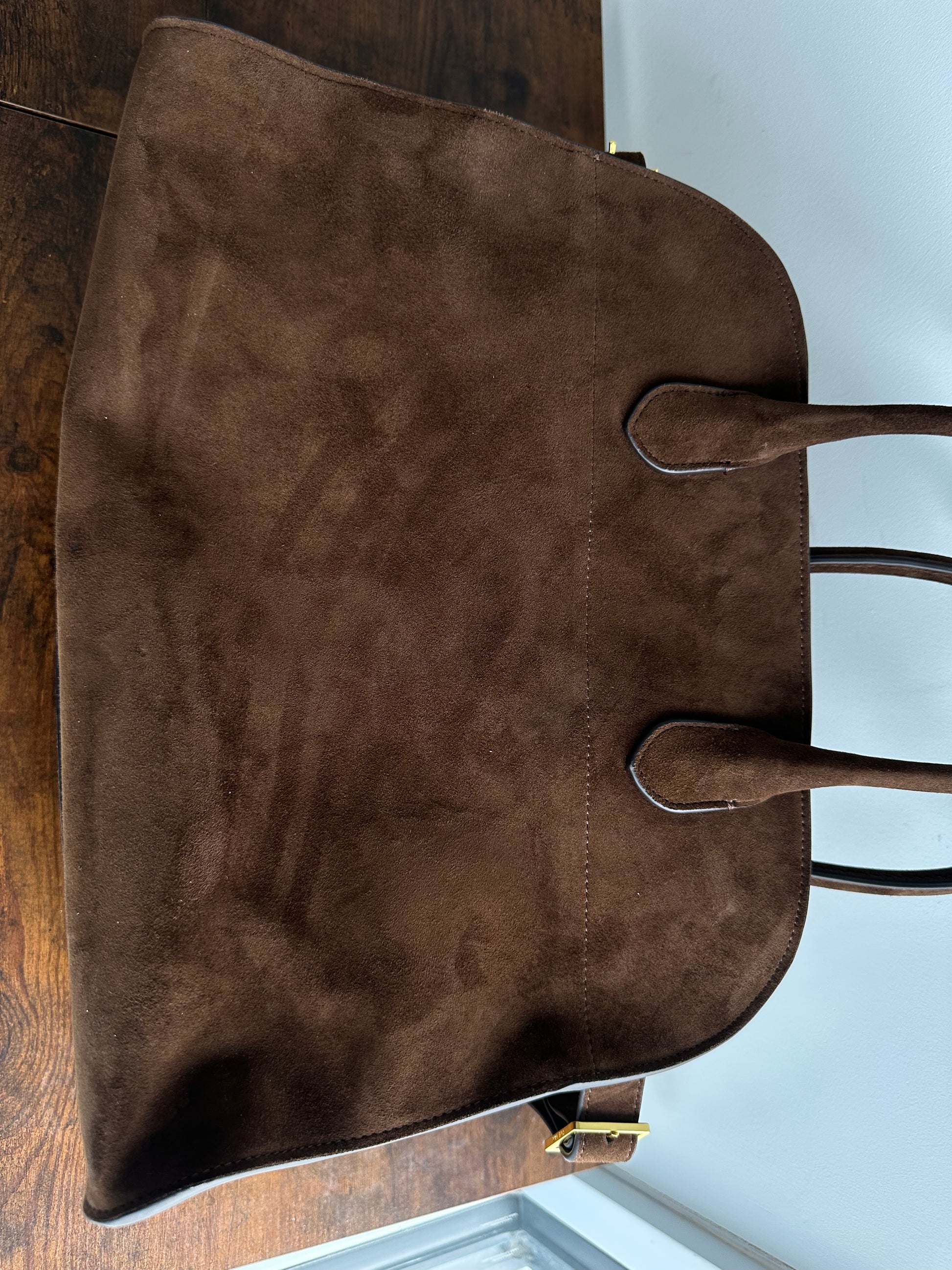 THE ROW SOFT MARGAUX 17 BAG IN SUEDE - Private property 