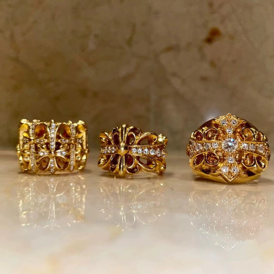 Chrome hearts gold rings with diamond gemstone - Private property 