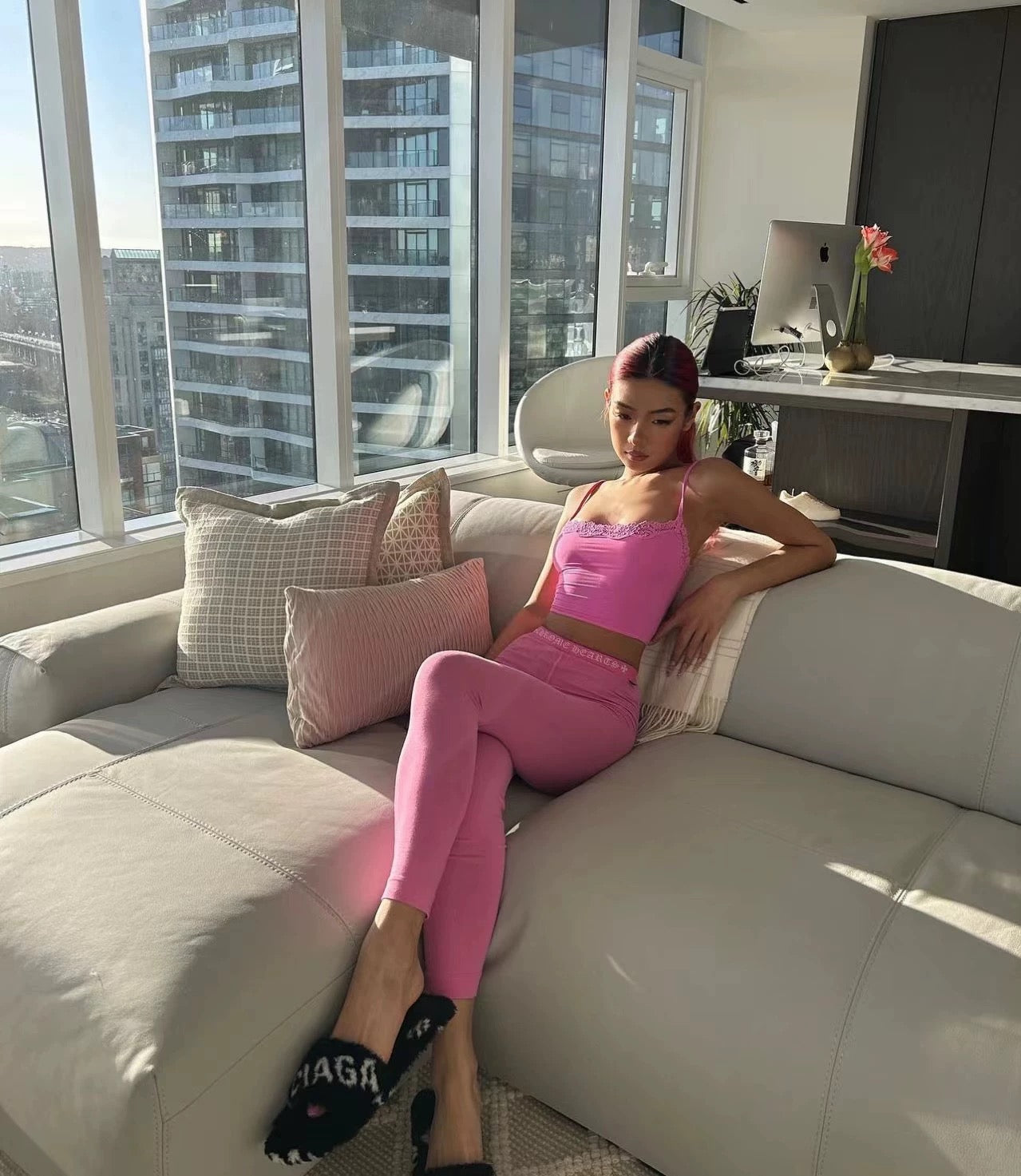 Chrome hearts pink leggings - Private property 