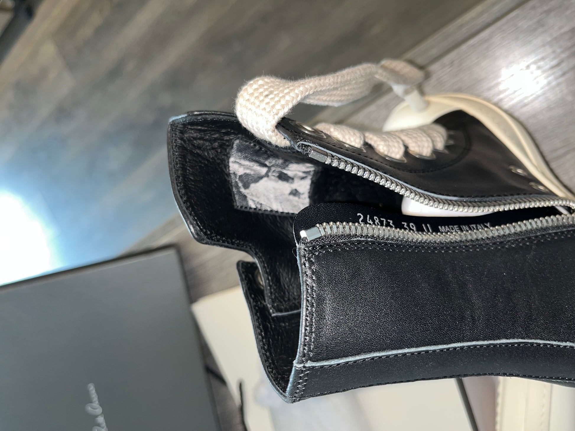Rick Owens ramones high tops jumbo laces (black) - Private property 