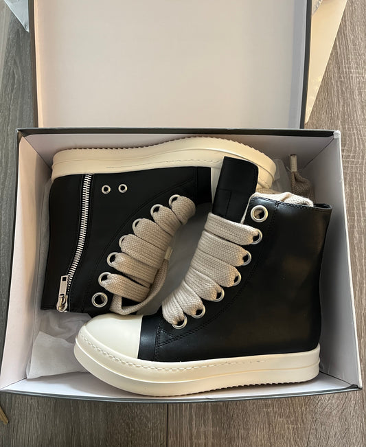 Rick Owens ramones high tops jumbo laces (black) - Private property 