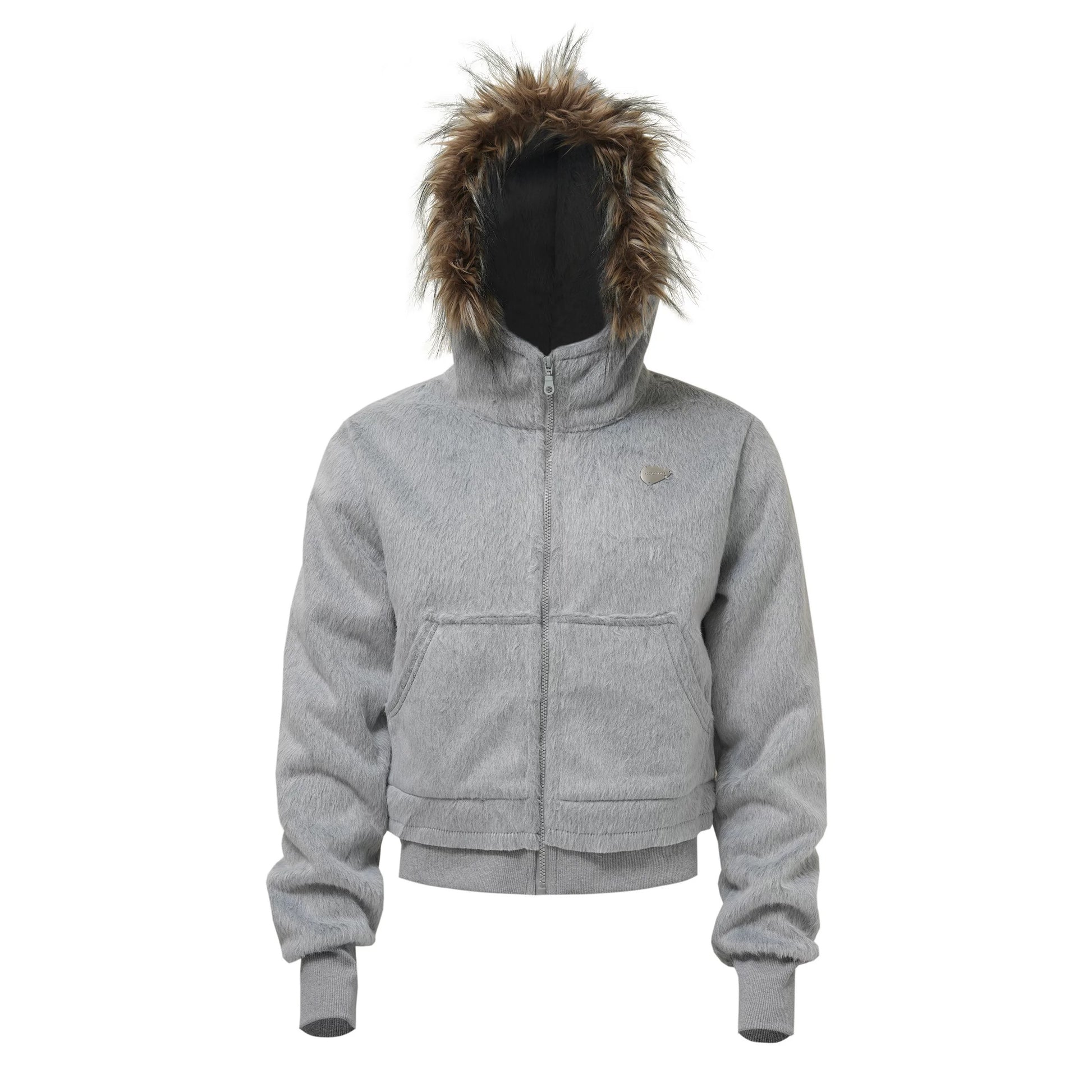 Cozy Sherpa-Lined Fur Hood Jacket - Private property 
