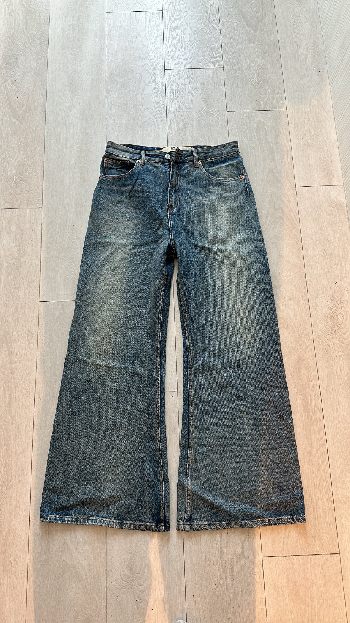 mm6 maison margiela blue flared jeans - Private property 